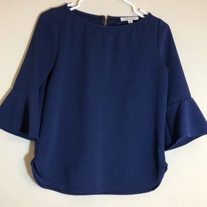 Navy bell-sleeve top